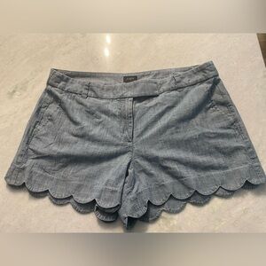 J. Crew Scalloped linen Shorts